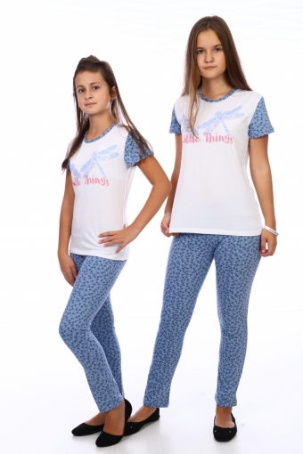 Пижама Стрекозы (дл. брюки) (Синий) - Итос-Плюс
