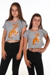 Короткая футболка Леопард (Серый) - Итос-Плюс