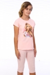 Пижама №2 Девочка (бриджи) (Розовый) - Итос-Плюс